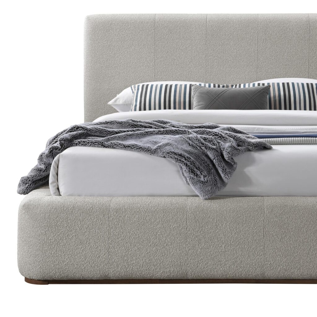 Harrod 78" King Platform Bed in Mushroom and Walnut - Image 3