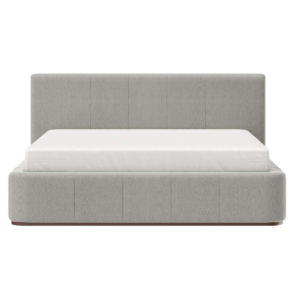 Harrod 78" King Platform Bed in Mushroom and Walnut - Image 5