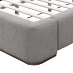 Harrod 78" King Platform Bed in Mushroom and Walnut 101-078K-MSH 101 078K MSH 5