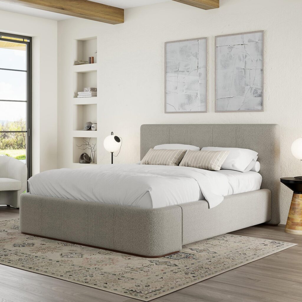 Harrod 60" Queen Platform Bed in Mushroom - Image 2
