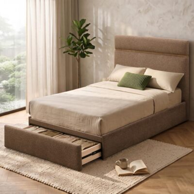 Aniza 54" Double Platform Bed with Drawer in Brown 9 Aniza 54" Double Platform Bed with Drawer in Brown 101-156D-BRN 101 156D BRN 1