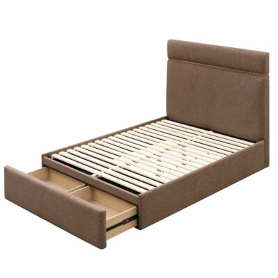 Aniza 54" Double Platform Bed with Drawer in Brown 10 Aniza 54" Double Platform Bed with Drawer in Brown 101-156D-BRN 101 156D BRN 2