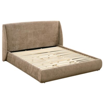 Ursula 78" King Platform Bed in Dark Beige