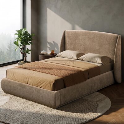 Ursula 60" Queen Platform Bed in Dark Beige 101-166Q-DBG 101 166Q DBG 1
