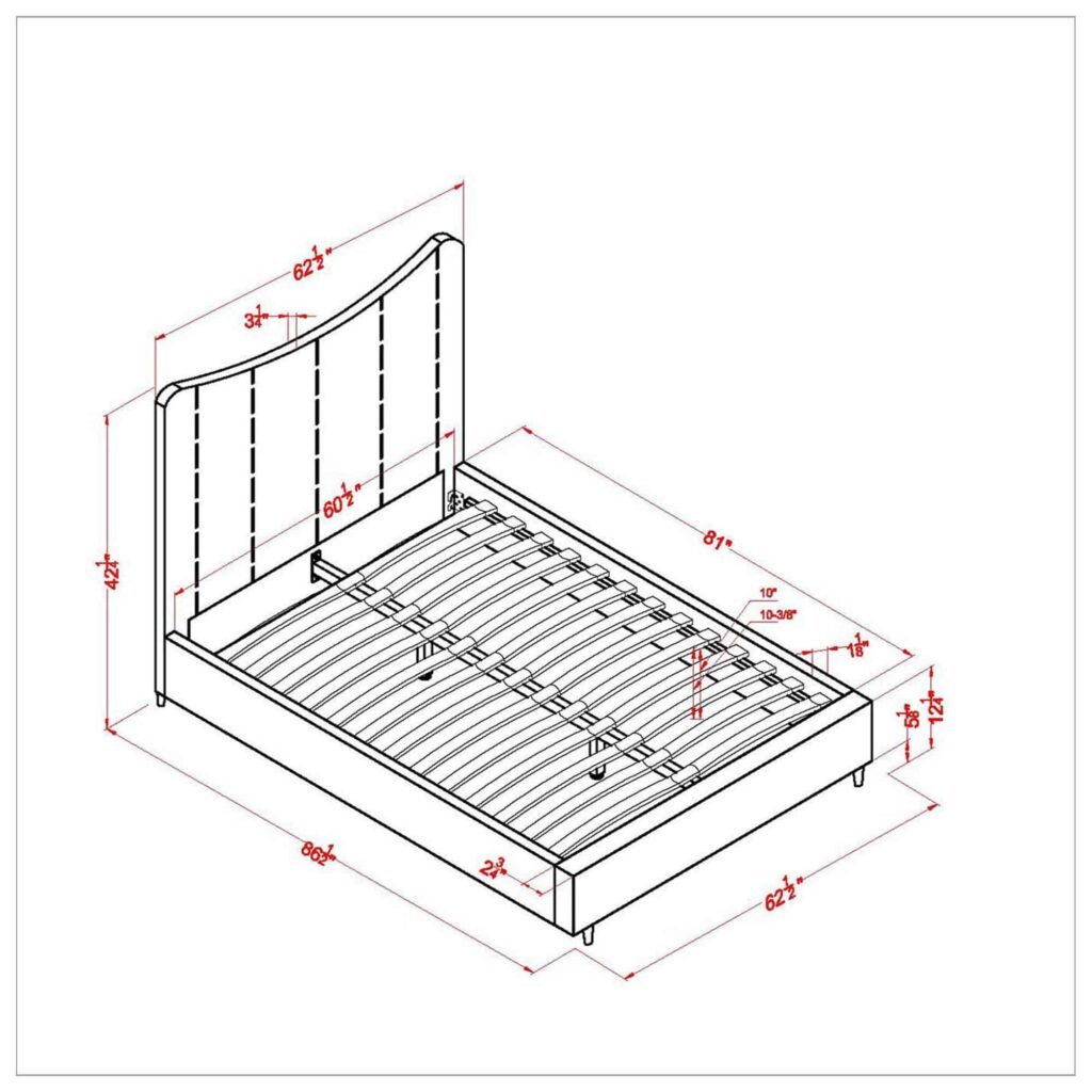 Rimo 60" Queen Platform Bed in Grey 101-268Q-GY 101 268Q GY LD