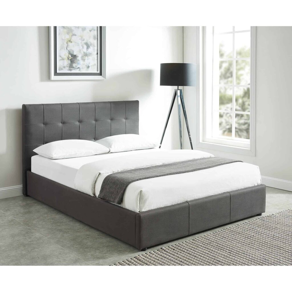Extara 78" King Platform Bed w/Storage in Grey - Image 2