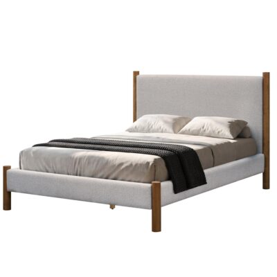 Zoran 54" Double Platform Bed in Mushroom and Walnut 101-435D-MSH 101 435D MSH 2
