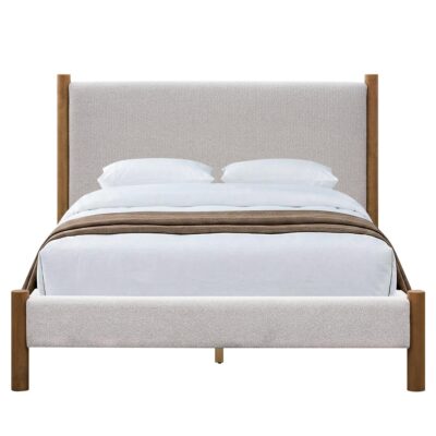 Zoran 54" Double Platform Bed in Mushroom and Walnut 101-435D-MSH 101 435D MSH 4