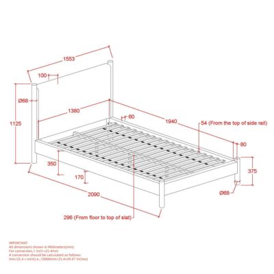 Zoran 54" Double Platform Bed in Mushroom and Walnut 101-435D-MSH 101 435D MSH LD