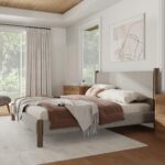 Zoran 78" King Platform Bed in Mushroom and Walnut 101-435K-MSH 101 435K MSH 1