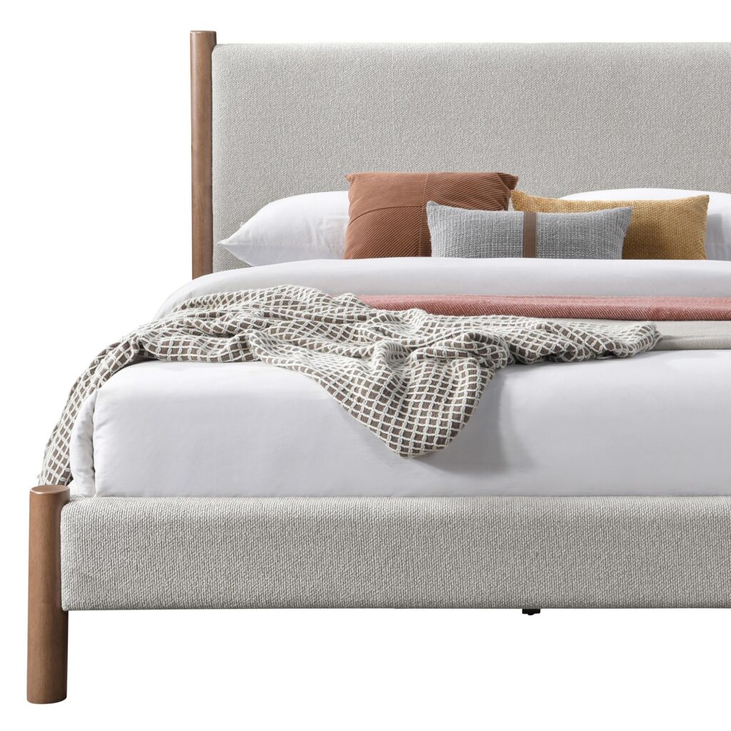 Zoran 78" King Platform Bed in Mushroom and Walnut - Image 3