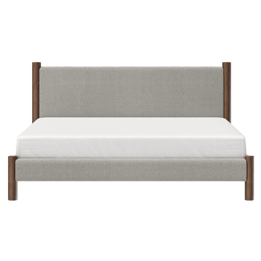 Zoran 78" King Platform Bed in Mushroom and Walnut - Image 5