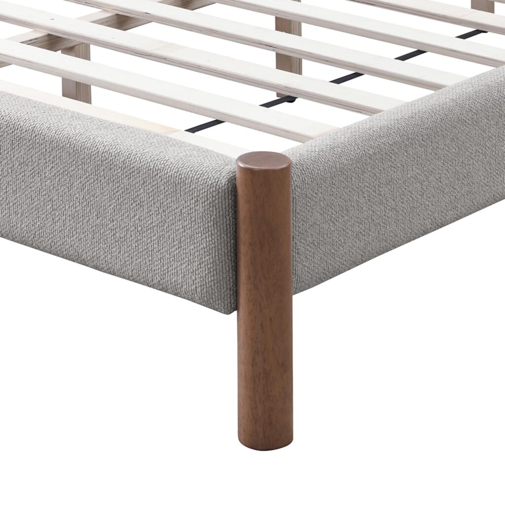 Zoran 78" King Platform Bed in Mushroom and Walnut - Image 6