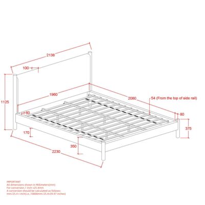 Zoran 78" King Platform Bed in Mushroom and Walnut 101-435K-MSH 101 435K MSH LD