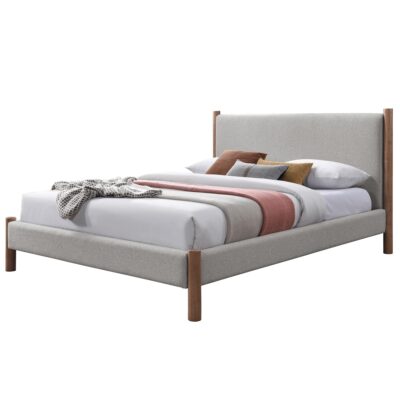 Zoran 60" Queen Platform Bed in Mushroom and Walnut 101-435Q-MSH 101 435Q MSH 2