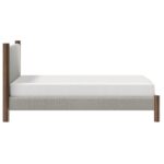 Zoran 60" Queen Platform Bed in Mushroom and Walnut 101-435Q-MSH 101 435Q MSH 3