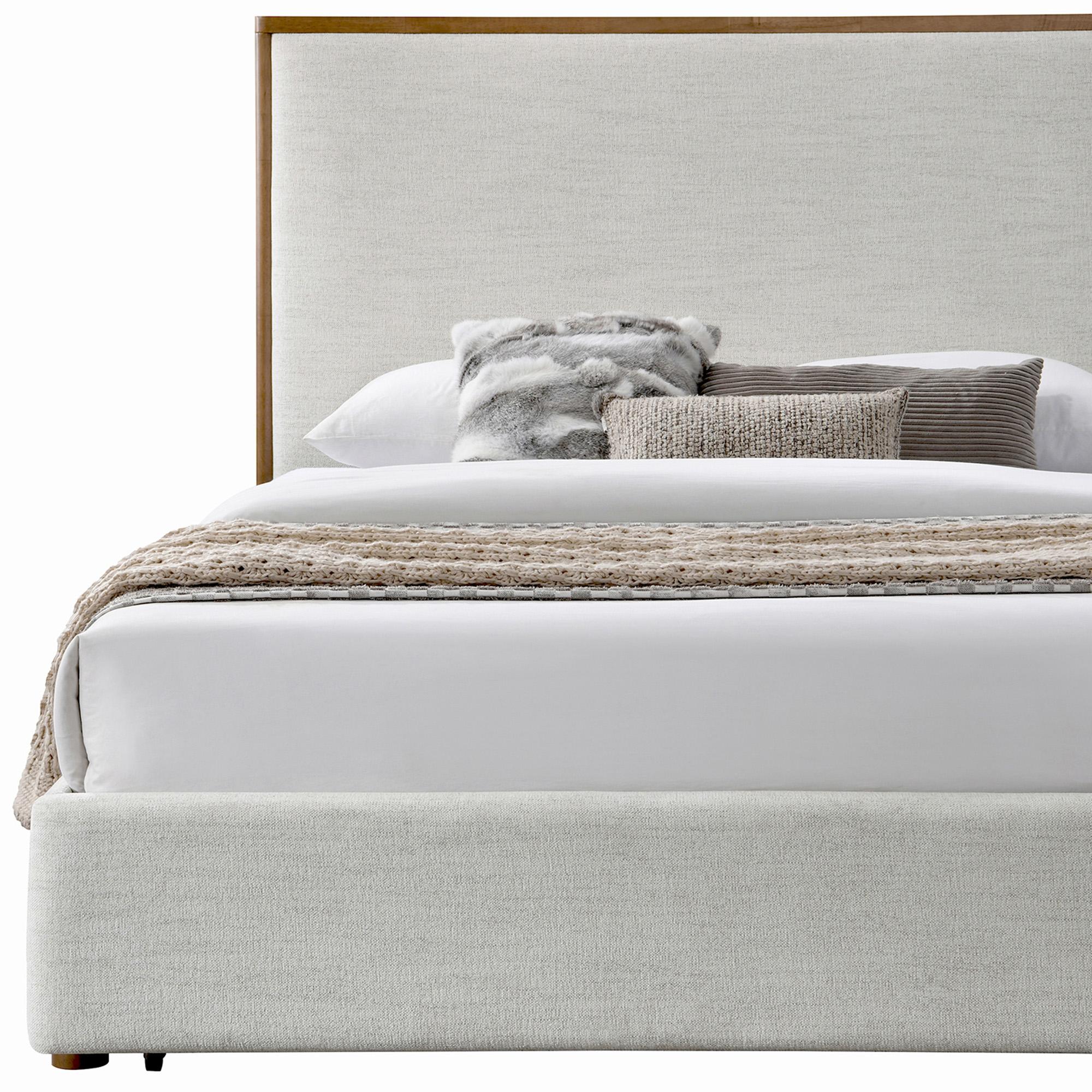 Andover 78" King Platform Bed with Drawer in Oat 3 Andover 78" King Platform Bed with Drawer in Oat - Image 3