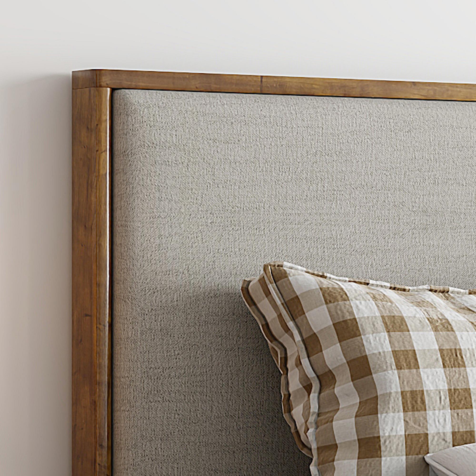 Andover 78" King Platform Bed with Drawer in Oat 4 Andover 78" King Platform Bed with Drawer in Oat - Image 4