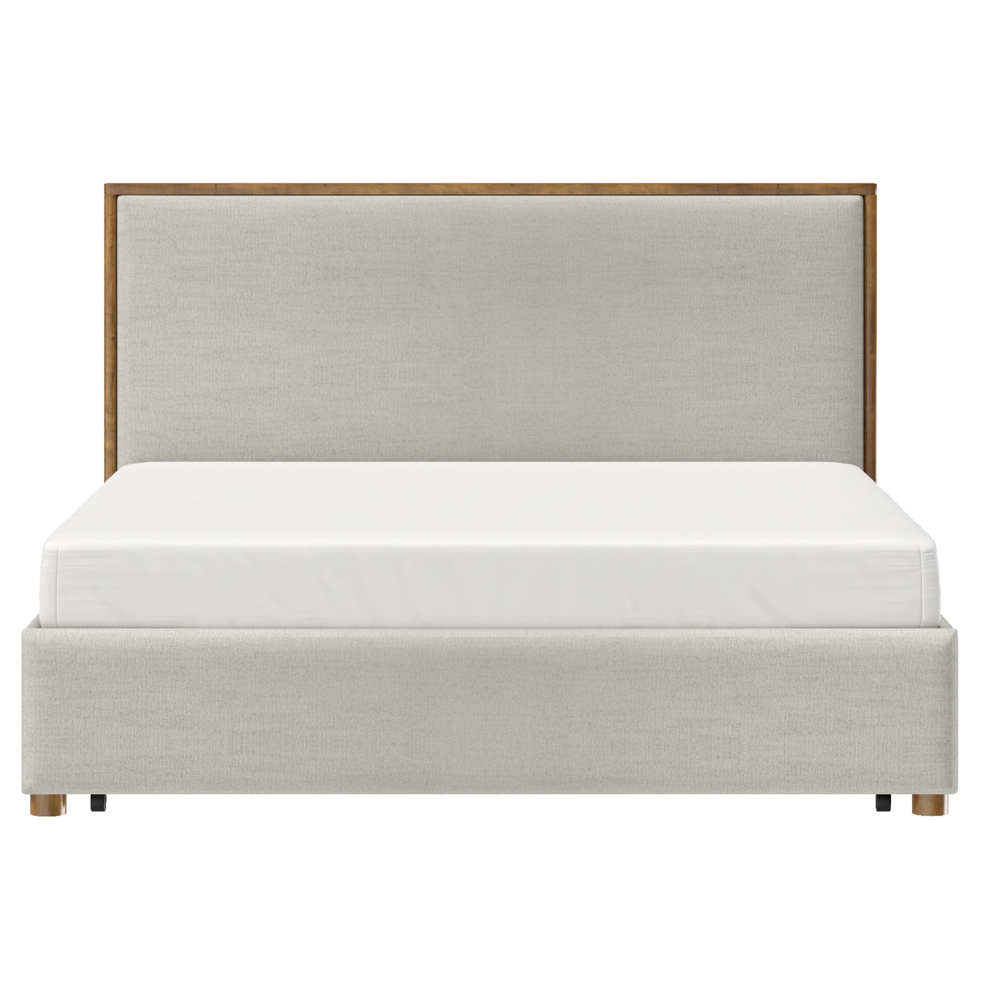 Andover 78" King Platform Bed with Drawer in Oat 5 Andover 78" King Platform Bed with Drawer in Oat - Image 5