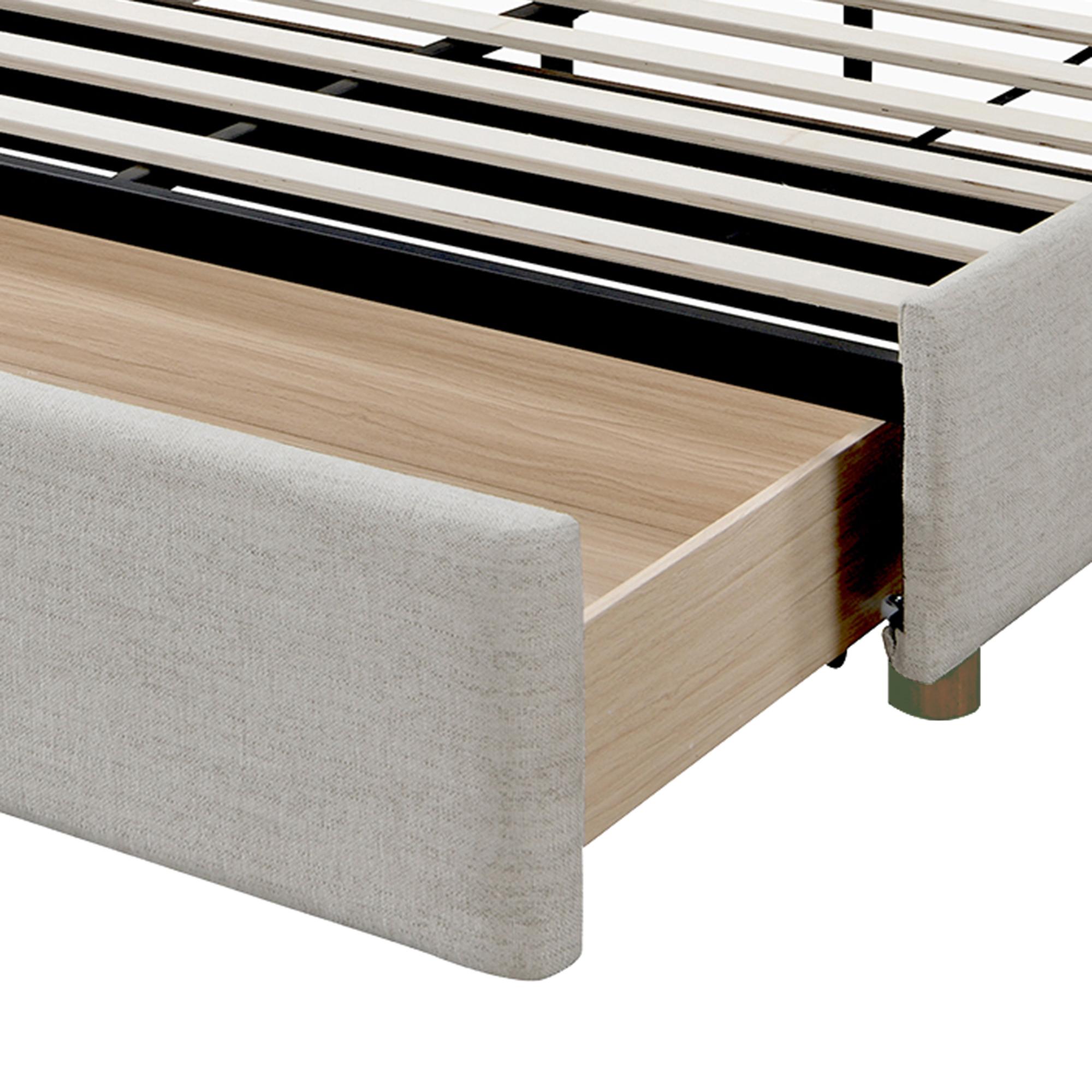 Andover 78" King Platform Bed with Drawer in Oat 6 Andover 78" King Platform Bed with Drawer in Oat - Image 6