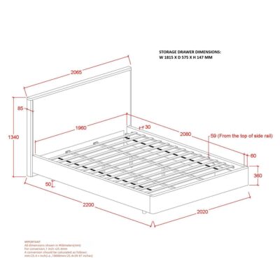Andover 78" King Platform Bed with Drawer in Oat 101-593K-OAT 101 593K OAT LD