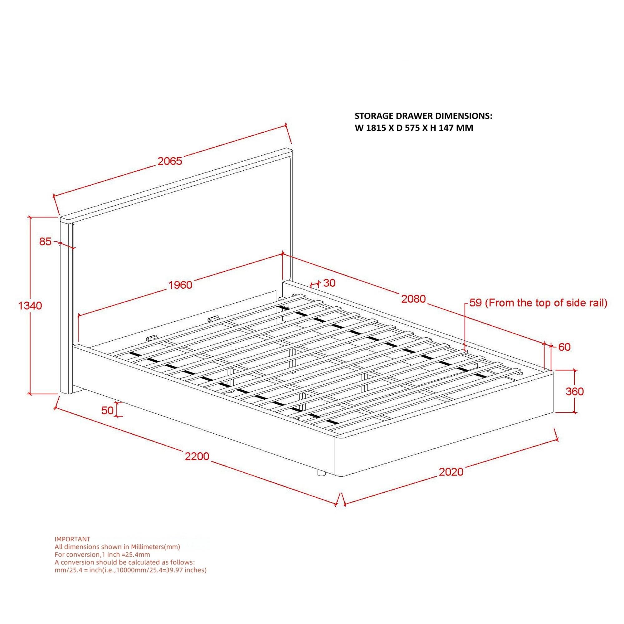 Andover 78" King Platform Bed with Drawer in Oat 8 Andover 78" King Platform Bed with Drawer in Oat - Image 8