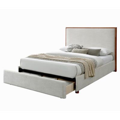 Andover 60" Queen Platform Bed with Drawer in Oat 101-593Q-OAT 101 593Q OAT 2