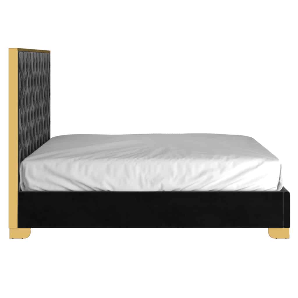 Lucille 78" King Bed in Black and Gold - Image 3