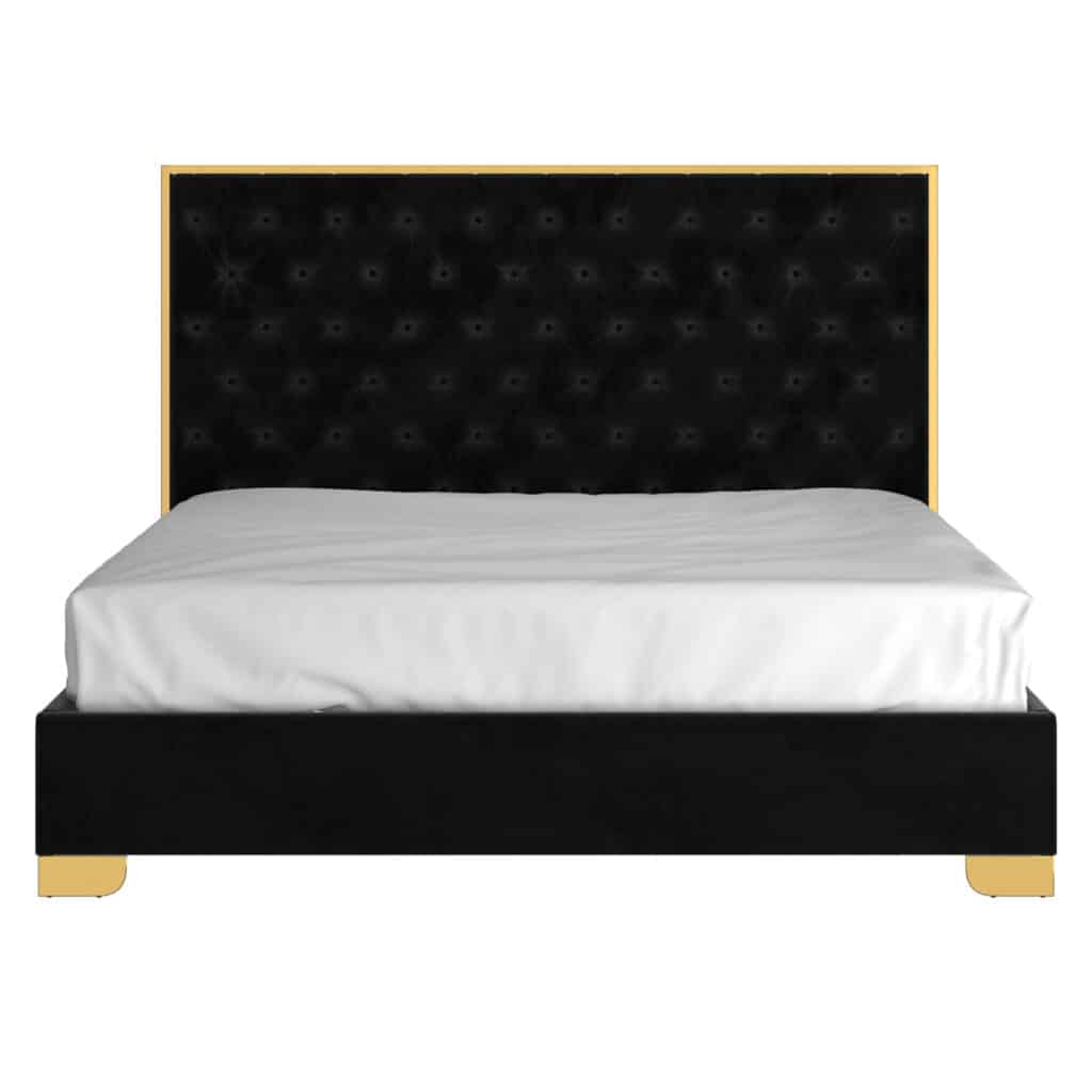Lucille 78" King Bed in Black and Gold - Image 4