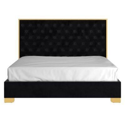 Lucille 78" King Bed in Black and Gold 11 Lucille 78" King Bed in Black and Gold 101-596K-BK_GL 101 596K BK GL 3