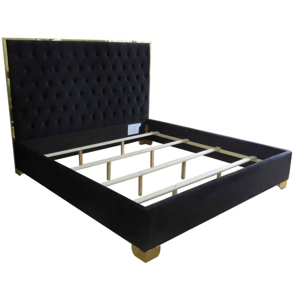 Lucille 78" King Bed in Black and Gold - Image 5