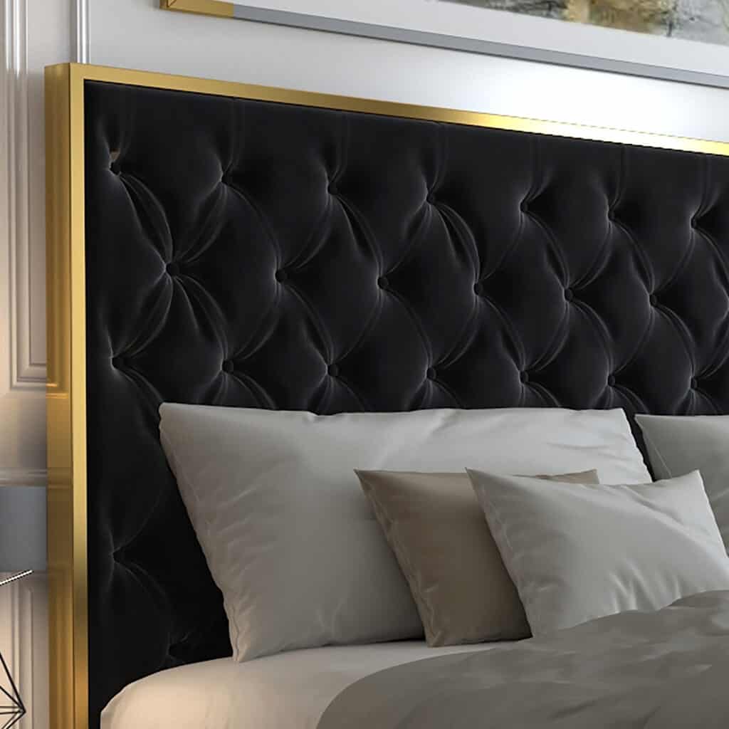 Lucille 78" King Bed in Black and Gold - Image 7