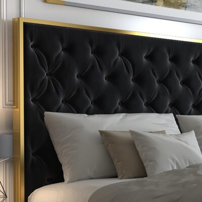 Lucille 78" King Bed in Black and Gold 14 Lucille 78" King Bed in Black and Gold 101-596K-BK_GL 101 596K BK GL 6