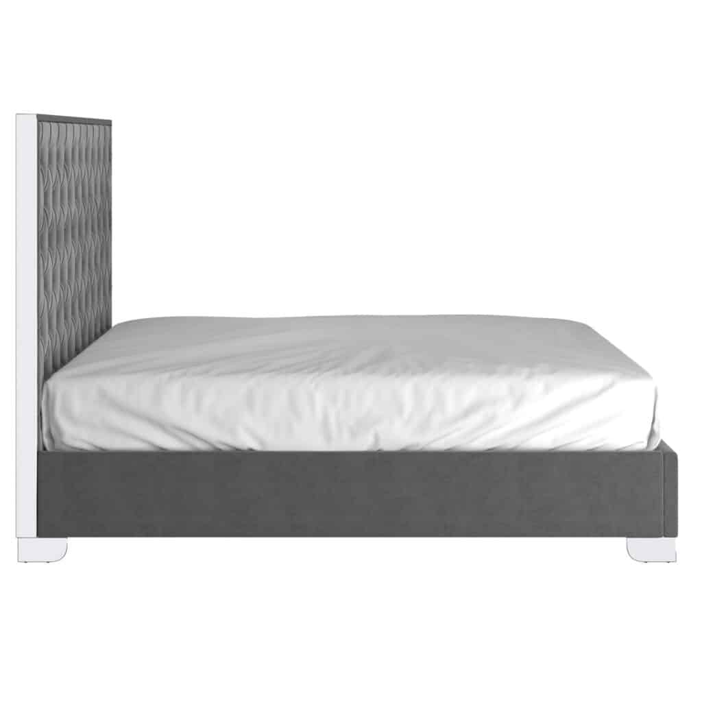 Lucille 78" King Bed in Grey and Silver - Image 3