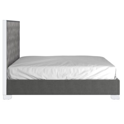 Lucille 78" King Bed in Grey and Silver 10 Lucille 78" King Bed in Grey and Silver 101-596K-GY_CH 101 596K GY CH 2