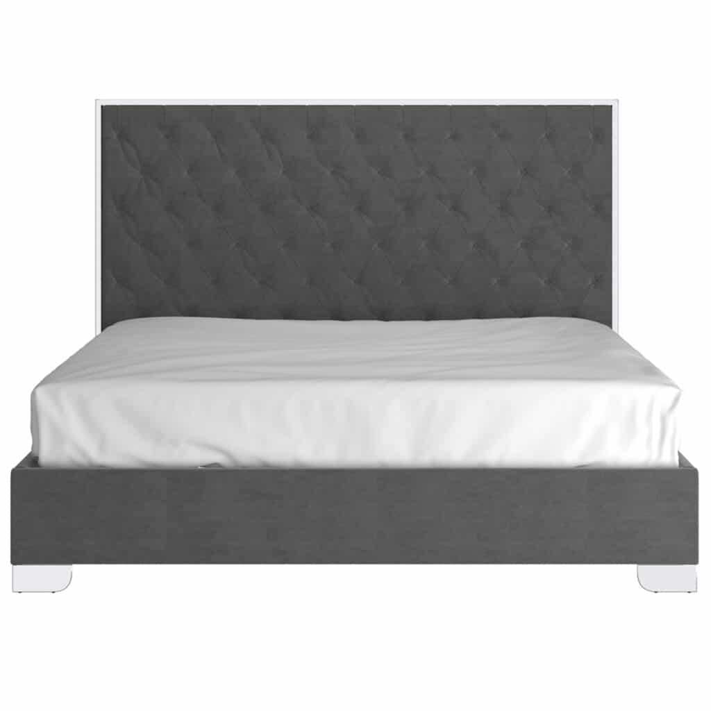 Lucille 78" King Bed in Grey and Silver - Image 4