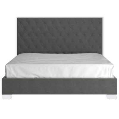 Lucille 78" King Bed in Grey and Silver 11 Lucille 78" King Bed in Grey and Silver 101-596K-GY_CH 101 596K GY CH 3