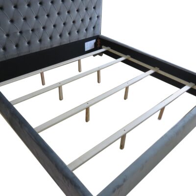 Lucille 78" King Bed in Grey and Silver 12 Lucille 78" King Bed in Grey and Silver 101-596K-GY_CH 101 596K GY CH 4