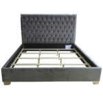 Lucille 78" King Bed in Grey and Silver 101-596K-GY_CH 101 596K GY CH 5