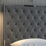 Lucille 78" King Bed in Grey and Silver 101-596K-GY_CH 101 596K GY CH 6