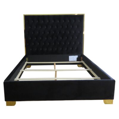 Lucille 60" Queen Bed in Black and Gold 12 Lucille 60" Queen Bed in Black and Gold 101-596Q-BK_GL 101 596Q BK GL 4