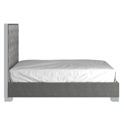 Lucille 60" Queen Bed in Grey and Silver 101-596Q-GY_CH 101 596Q GY CH 2