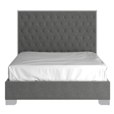 Lucille 60" Queen Bed in Grey and Silver 101-596Q-GY_CH 101 596Q GY CH 3