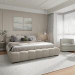 Pasha 78" King Platform Bed in Beige Pearl 101-647K-BEG 101 647K BEG 1