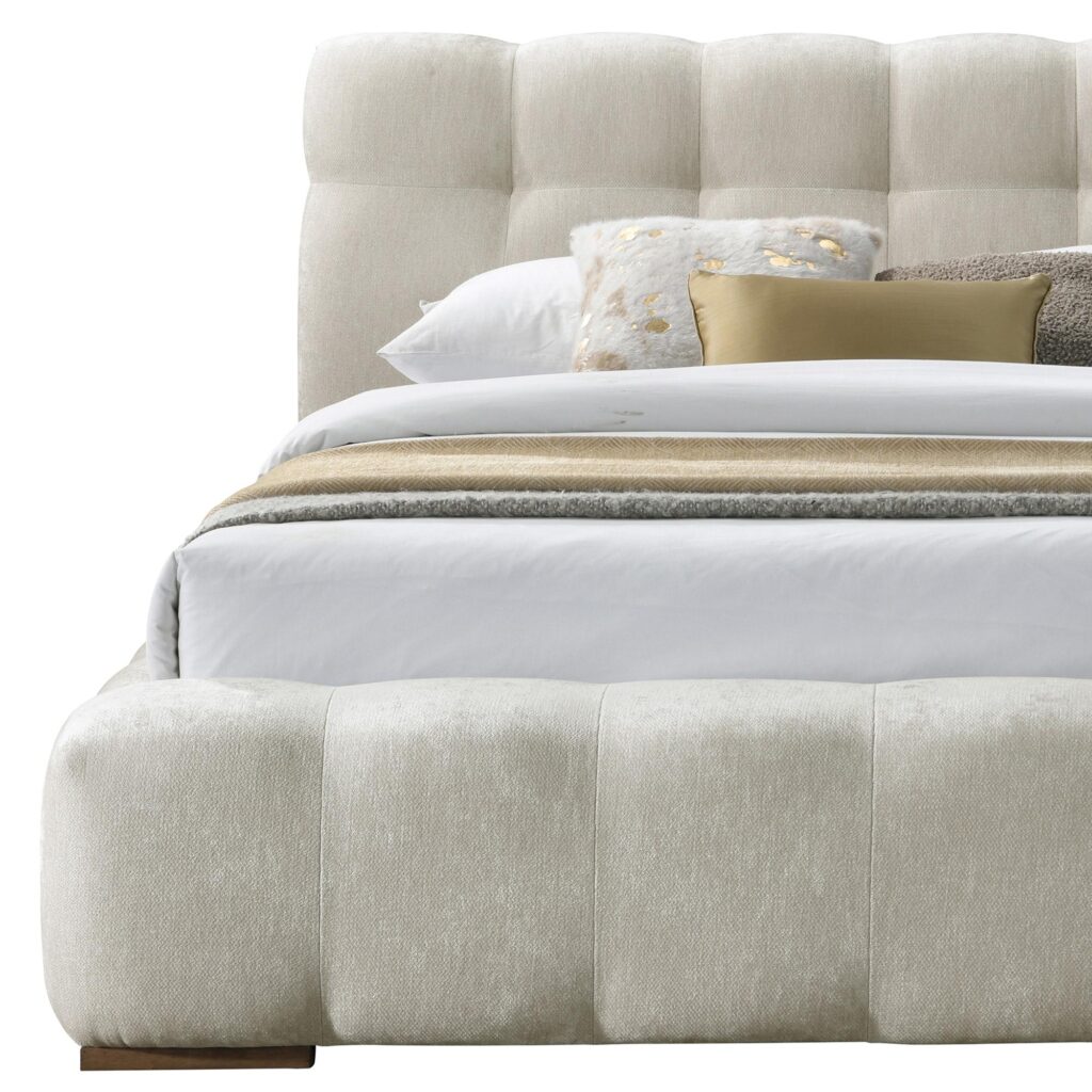 Pasha 78" King Platform Bed in Beige Pearl - Image 3