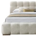 Pasha 78" King Platform Bed in Beige Pearl 101-647K-BEG 101 647K BEG 2