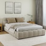 Pasha 60" Queen Platform Bed in Beige Pearl 101-647Q-BEG 101 647Q BEG 1