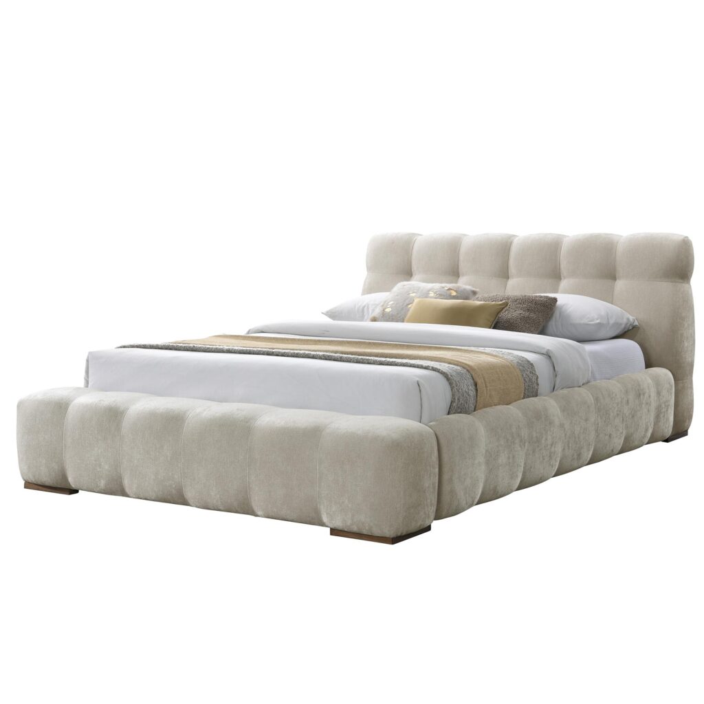 Pasha 60" Queen Platform Bed in Beige Pearl - Image 3