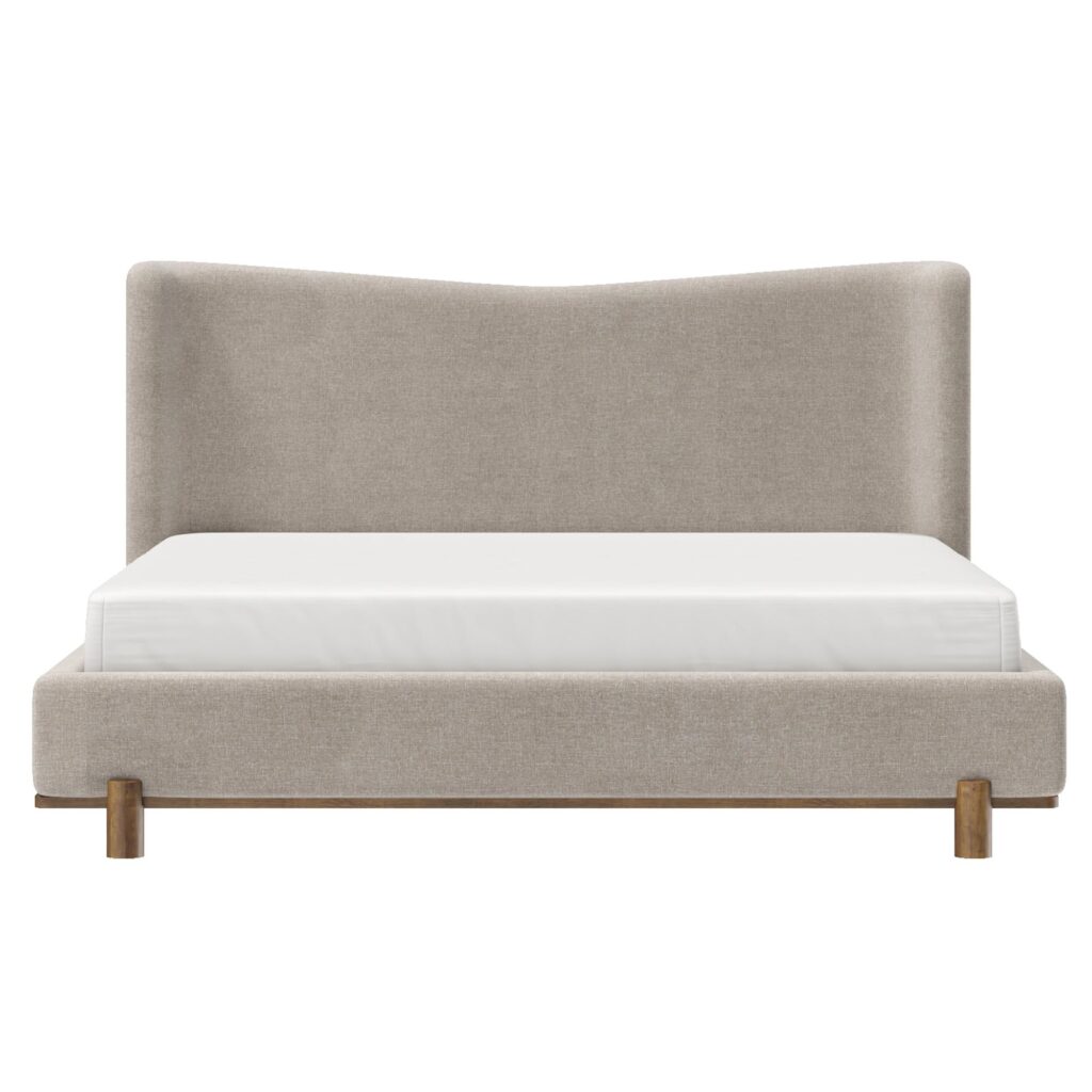 Isadora 78" King Platform Bed in Dark Beige - Image 5