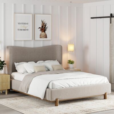 Isadora 60" Queen Platform Bed in Dark Beige 101-760Q-DBG 101 760Q DBG 1